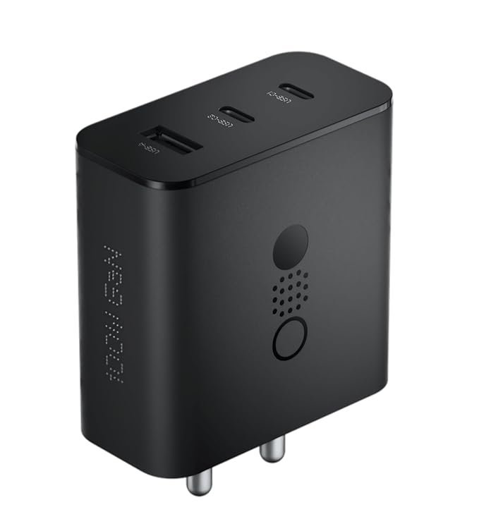 CMF BY NOTHING 100 W Power GaN 5 A 3 Port Mobile Charger with Detachable Cable (Dark Grey, Cable Included)