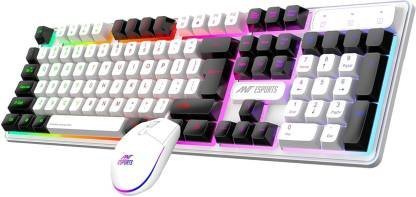 Ant Esports KM1610 LED Keyboard & Mouse,104 Keys Rainbow Backlit Keyboard 7 Color RGB Mouse Combo Set
